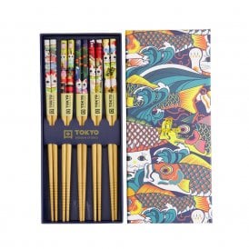 Lucky Cats & Koinobori Chopsticks Gift Set