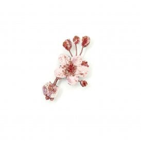 Cherry Blossom Embroidered Brooch
