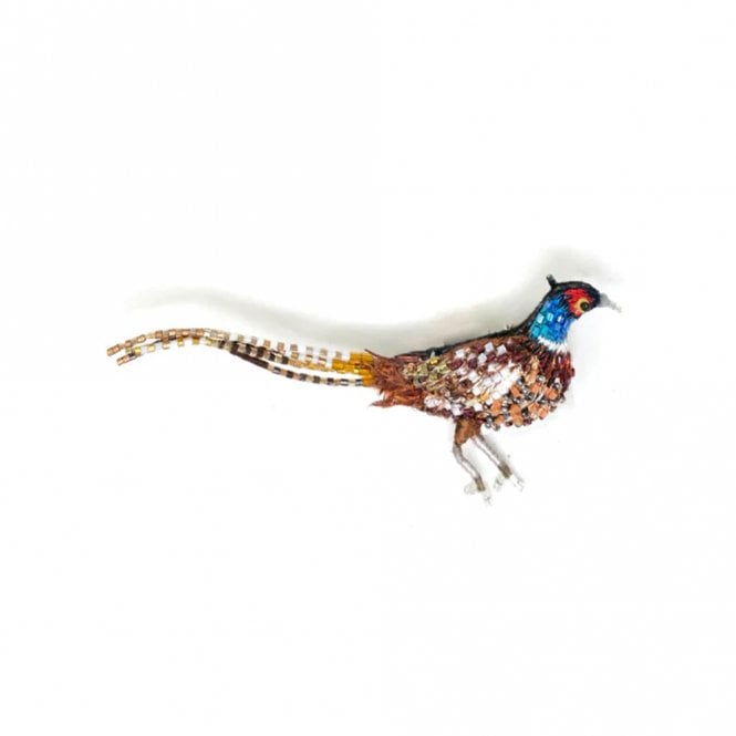 Trovelore Common Pheasant Embroidered Brooch