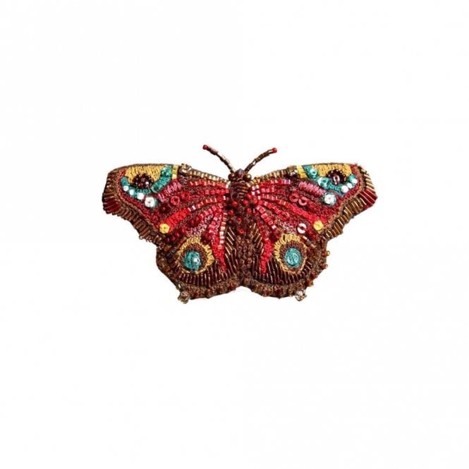 Trovelore European Peacock Butterfly Embroidered Brooch