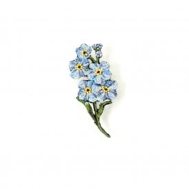 Forget Me Not Embroidered Brooch