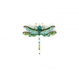 Green Darner Dragonfly Beaded Brooch