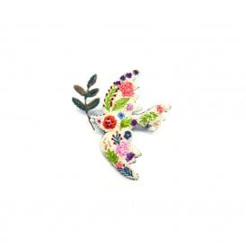 Peace Bird Embroidered Brooch