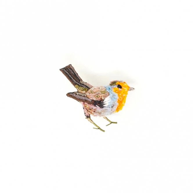 Trovelore Robin Red Breast Embroidered Brooch
