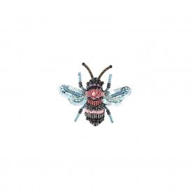 Rose Bee Embroidered Brooch