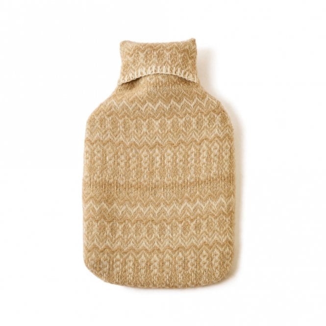 Tweedmill Textiles Fair Isle Oatmeal Pure New Wool Hot Water Bottle