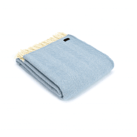 Fishbone Duck Egg Pure New Wool Throw