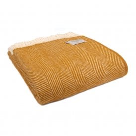 Fishbone English Mustard Pure New Wool Throw