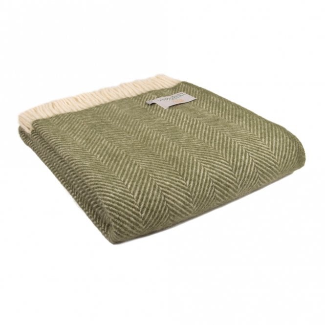 Tweedmill Textiles Fishbone Olive Throw