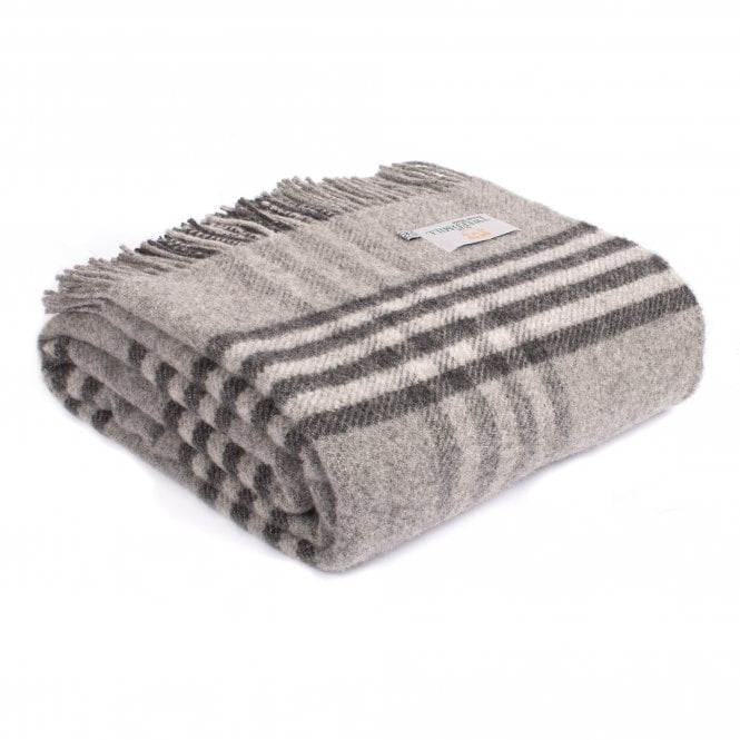 Tweedmill Textiles Hex Check Charcoal Pure New Wool Throw