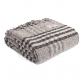 Hex Check Charcoal Pure New Wool Throw