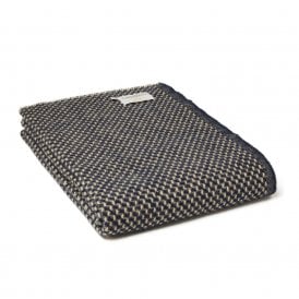 Twill Navy & Oatmeal Pure New Wool Throw