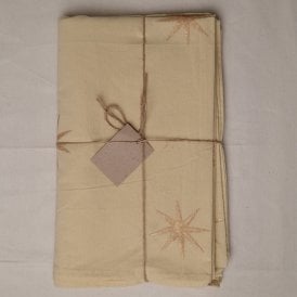 Beige and Gold Star Tablecloth