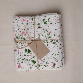 Green and Pink Splatter Tablecloth