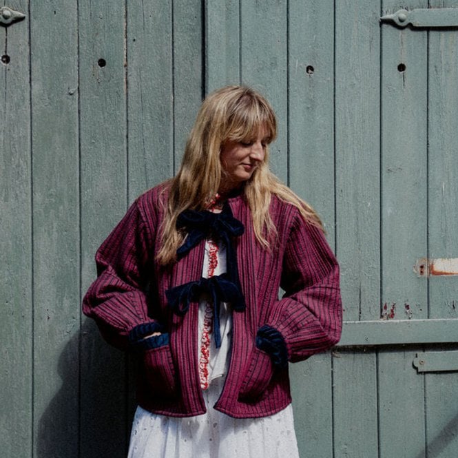 Twizzell Liv Reversible Jacket - Pink with Jade Stripe