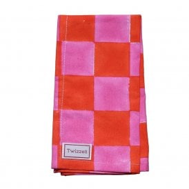 Pink and Orange Checkerboard Napkin
