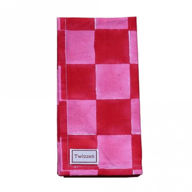 Twizzell Pink and Red Checkerboard Napkin