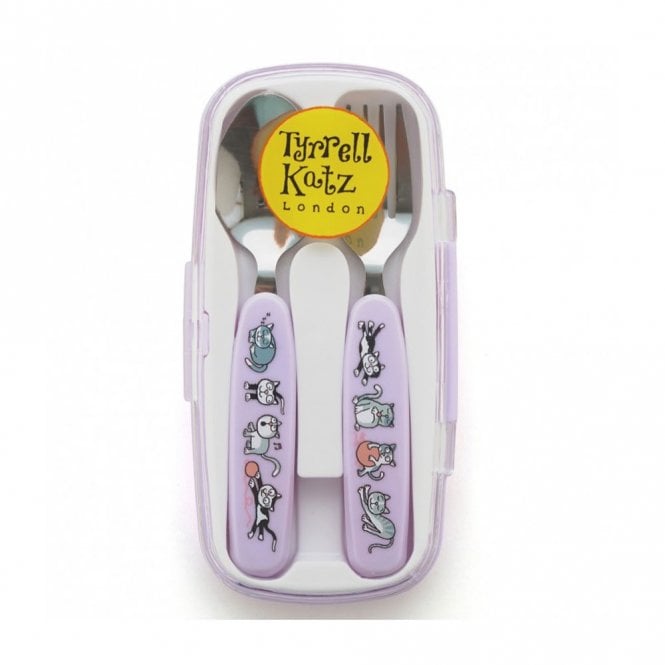Tyrrell Katz Cats Melamine Cutlery Set in Case