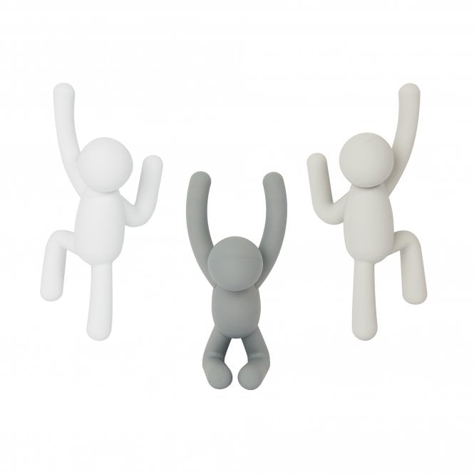 Umbra Buddy Grey Assorted Set of 3 Wall Hooks