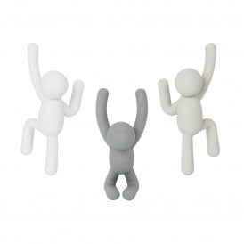Buddy Grey Assorted Set of 3 Wall Hooks