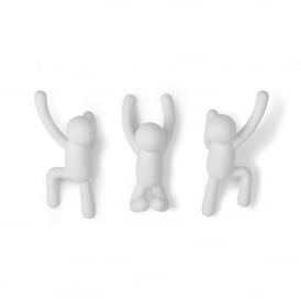 Buddy White Set of 3 Wall Hooks