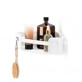 Flex Adhesive White Corner Shelf
