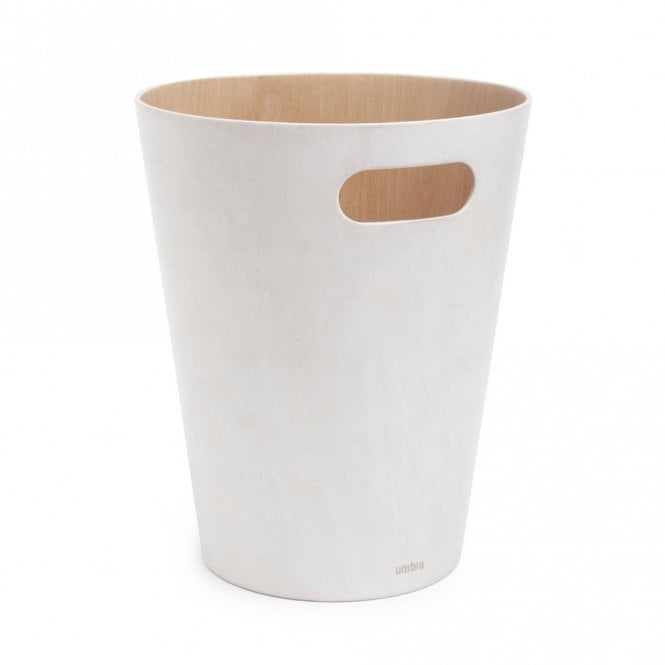 Umbra White Woodrow Waste Bin