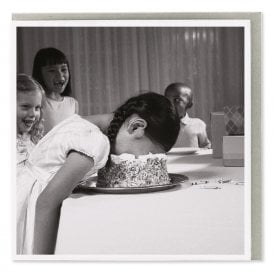 Cake Face Photographic Greetings Card