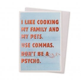 I Like Cooking Typographic Card
