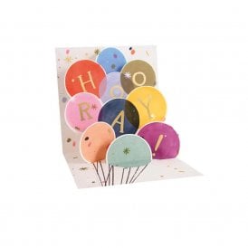 Hooray 3D Layered Greeting Mini Card