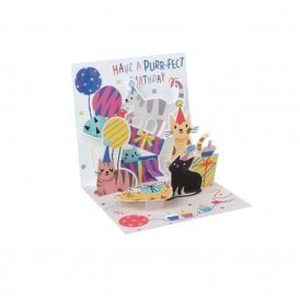 Party Cats 3D Layered Greeting Mini Card