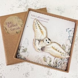 Barn Owl Embroidered Brooch