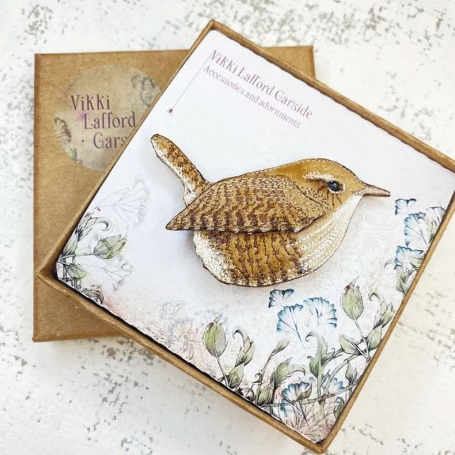 Vikki Lafford Garside Wren Embroidered Brooch