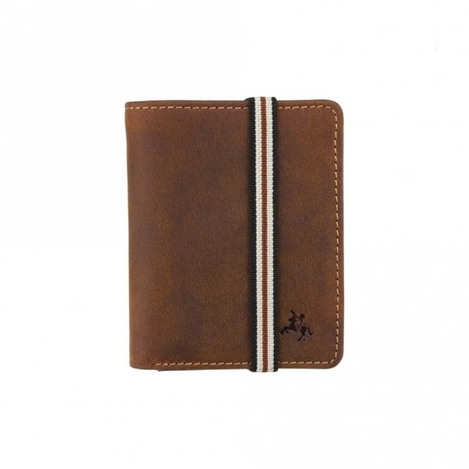 Visconti Arrow Banded Leather Card Wallet - Oil Tan