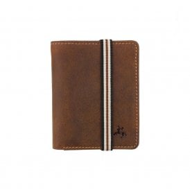Arrow Banded Leather Card Wallet - Oil Tan
