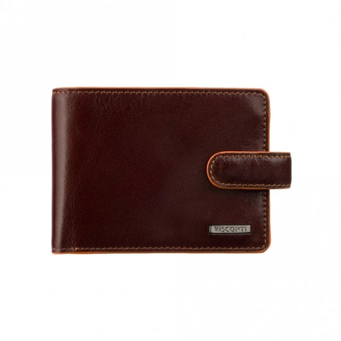 Visconti Morgex Cash & Coin Leather Wallet with Zip - Brown