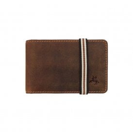 Nelson Banded Leather Card Wallet - Oil Tan