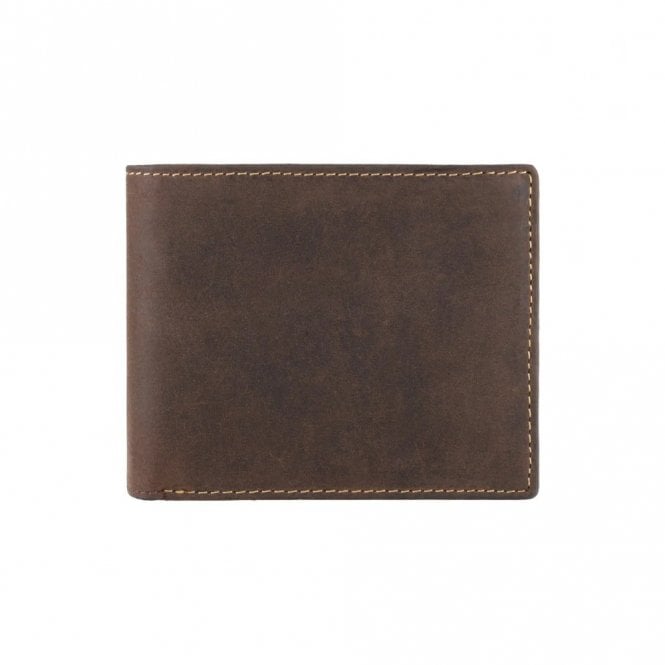 Visconti Shield Slim Cash & Coin Leather Wallet - Oil Brown