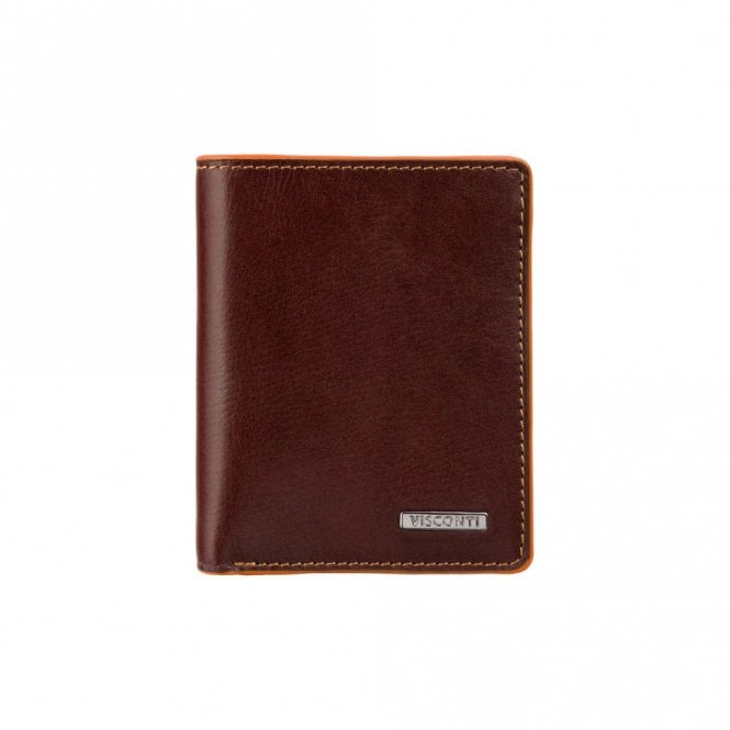 Visconti Tignes Slim Leather Card Wallet with Zip - Brown