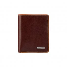 Tignes Slim Leather Card Wallet with Zip - Brown