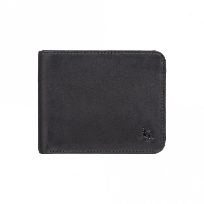 Visconti Trim Cash & Card Slim Leather Wallet - Black & Orange