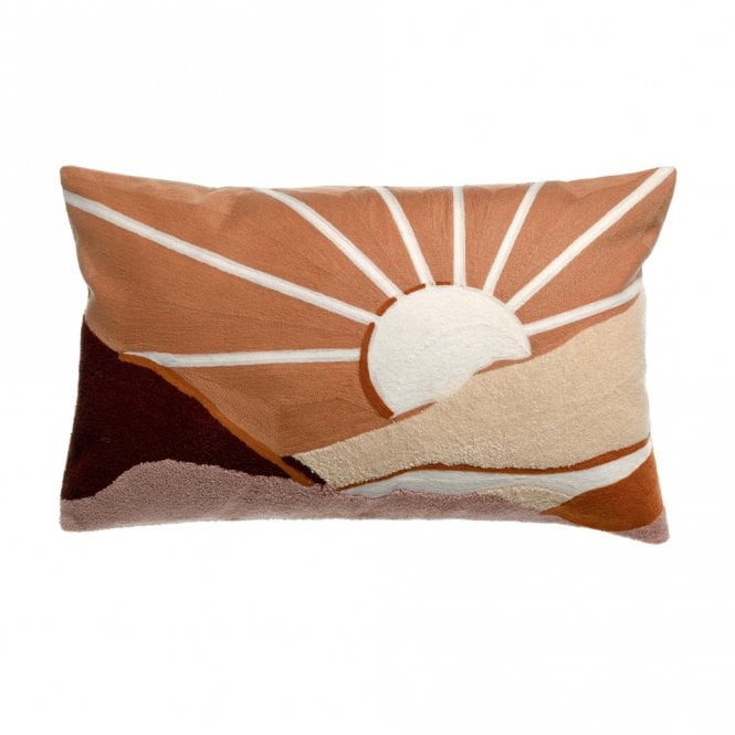 Vivaraise Elie Embroidered Rectangular Cushion - Copper