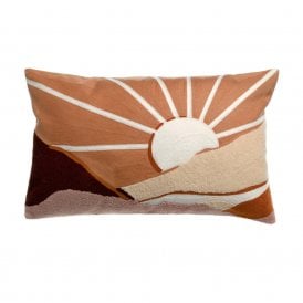 Elie Embroidered Rectangular Cushion - Copper