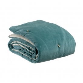 Elise Knotted Dots Throw Blanket - Grey Green