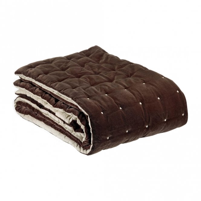 Vivaraise Elise Quilted Velvet Bedspread - Ebony