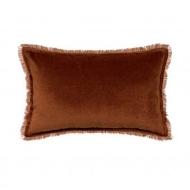 Fara Velvet Rectangular Cushion - Caramel