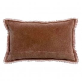 Fara Velvet Rectangular Cushion - Rose
