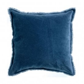 Fara Velvet Square Cushion - Touareg Blue