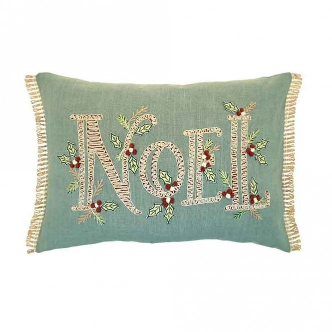 Walton & Co Embroidered Noel Cushion