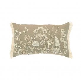 Natural Meadow Embroidered Cushion